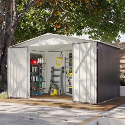 10 ft. W x 8 ft. D Metal Storage Shed