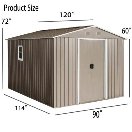 10ft. W x 7ft. D Metal Storage Shed