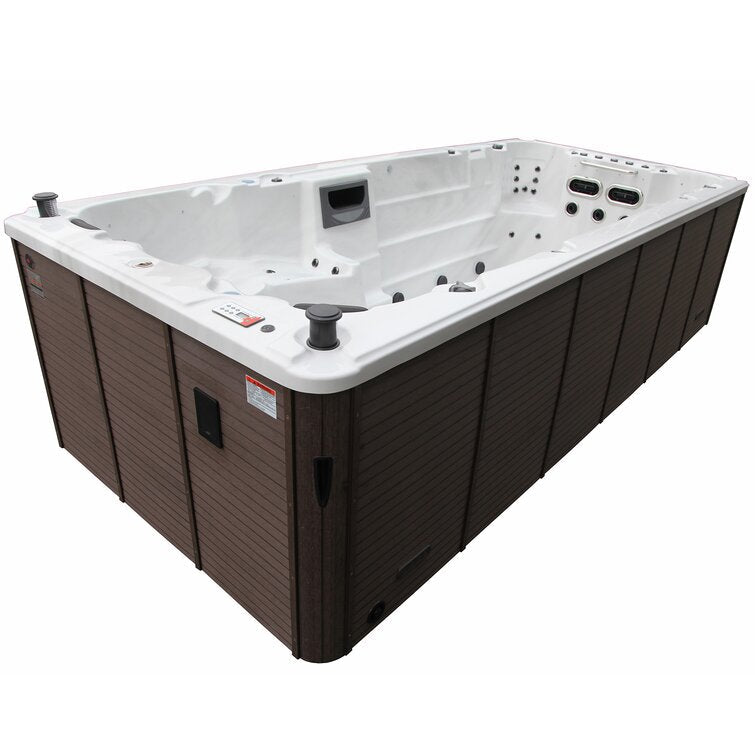 Canadian_Spa_Co_15_-_Person_72_-_Jet_Acrylic_Rectangular_Hot_Tub_with_Ozonator_and_Built-In_Speaker_in_Sterling_Silver_2C_Walnut