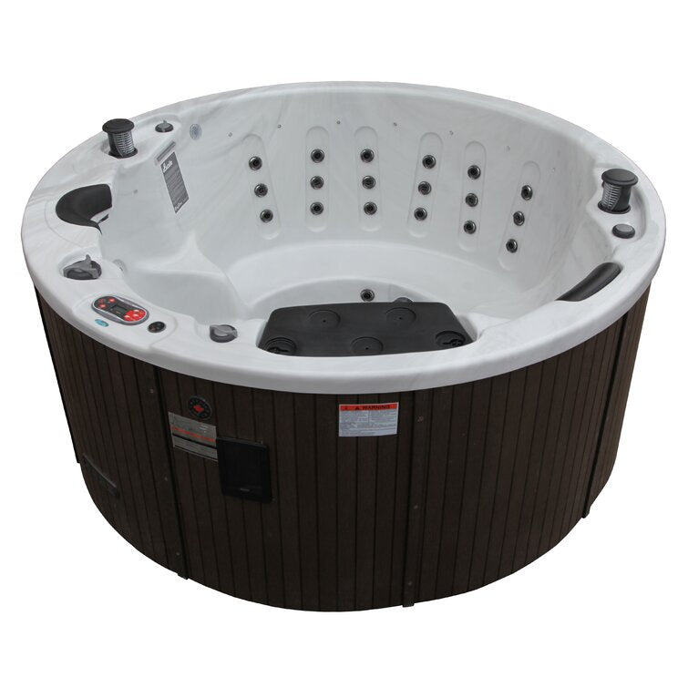 Canadian_Spa_Co_5_-_Person_38_-_Jet_Acrylic_Round_Hot_Tub_with_Ozonator_and_Built-In_Speaker_in_Sterling_Silver_2C_Walnut