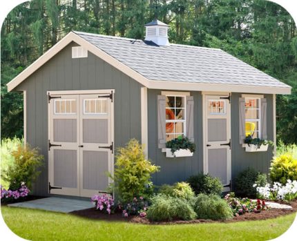 EZ-Fit Riverside 10x14 Wood Storage Shed Kit Floor and Shingles Included