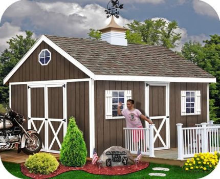 Easton 16x12 Wood Storage Shed Kit - ALL Pre-Cut