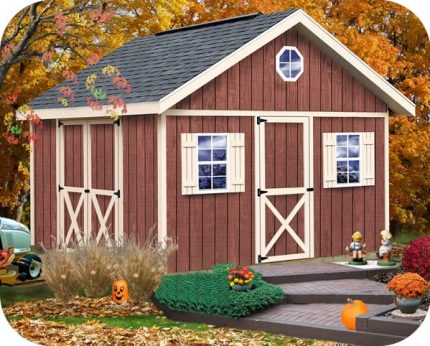 Fairview 12x16 Wood Storage Shed Kit - ALL Pre-Cut