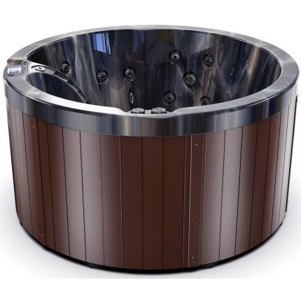 Luxuria Spas 5 - Person 39 - Jet Acrylic Rectangular Round Hot Tub with Ozonator in Mocha
