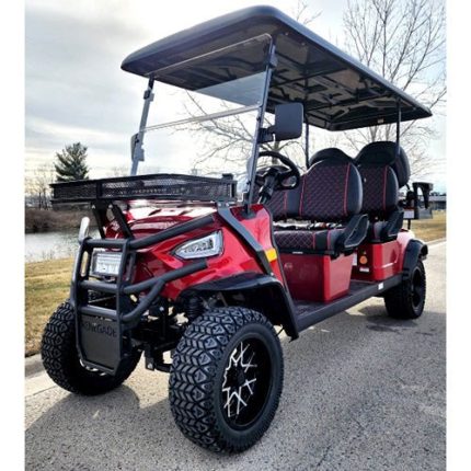 6 Seater Limo Renegade Electric Golf Cart Family Fun 48v 5000 Watt High Power Golf Cart - RED