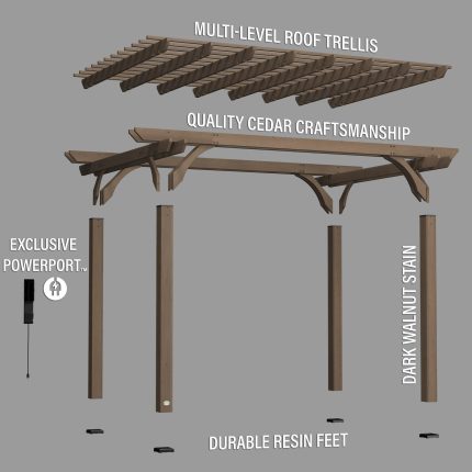 14×10 Somerville Pergola – Barnwood Stain