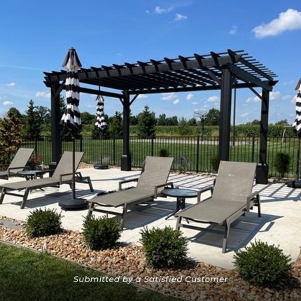 14×12 Stratford Traditional Steel Pergola With Sail Shade Soft Canopy