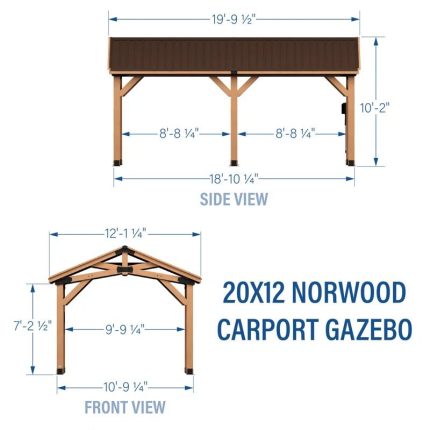 20' X 12' Norwood Carport Gazebo