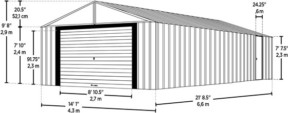 Arrow 14x21 Murryhill Garage Measurements Diagram Arrow 14x21 Murryhill Garage Measurements Diagram