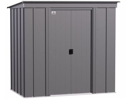 Arrow 6x4 Classic Steel Storage Shed Kit - Charcoal