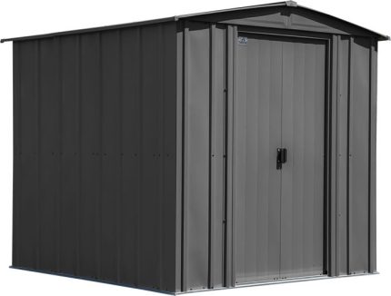 Arrow 6x7 Classic Steel Shed Kit - Charcoal