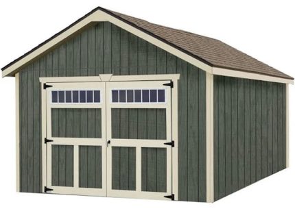 Dover 12x16 Wood Storage Garage Shed Kit - ALL Pre-Cut Floor Included