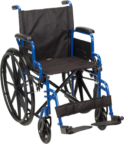 Drive Medical Blue Streak Wheelchair with Flip Back Desk Arms