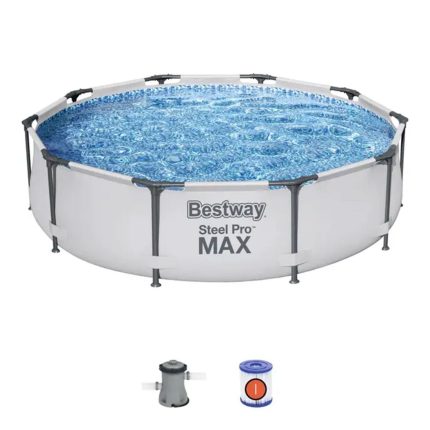 Bestway Steel Pro MAX 10'x30" Round Above Ground Outdoor Swimming Pool with Pump