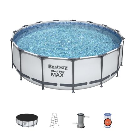 Bestway Steel Pro MAX 15'x48" Round Above Ground Swimming Pool with Pump & Cover