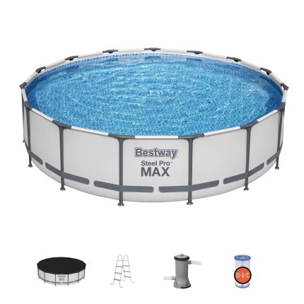 Bestway Steel Pro MAX 15'x42" Round Above Ground Swimming Pool with Pump & Cover