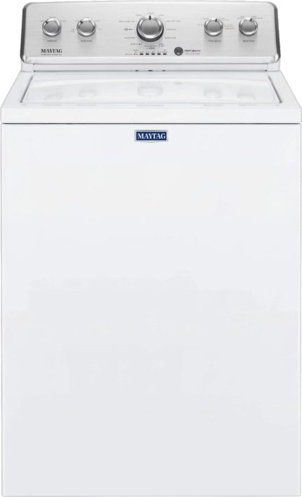Maytag – 3.8 Cu. Ft. High Efficiency Top Load Washer with PowerWash Agitator – White