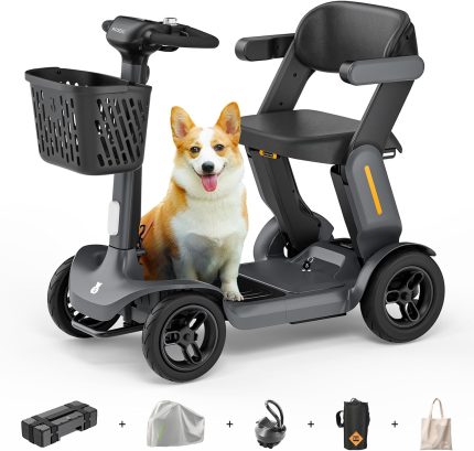 Paiseec S3 Pro Foldable 4-Wheel Mobility Scooter for Seniors, 40 Mile Range, 250W, All-Terrain